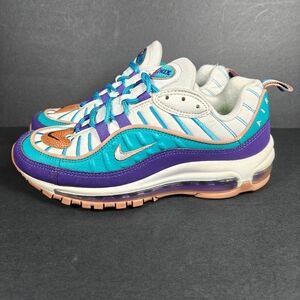 Nike Air Max 98 Hornets Court Purple Terra Blush Sneakers Rare Youth Size 6.5
